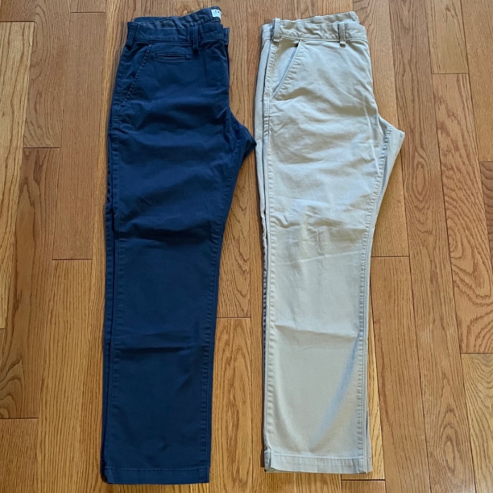 Express Finn Slim Fit Chinos Khaki and Navy 33x30